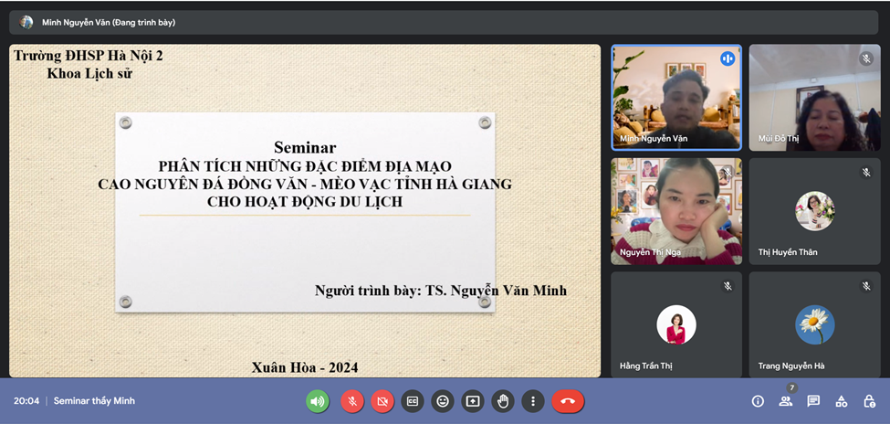 Seminar chuyên môn Khoa Lịch sử. Báo cáo viên: TS. Nguyễn Văn Minh - Giảng viên Khoa Lịch sử - Trường ĐHSP Hà Nội 2