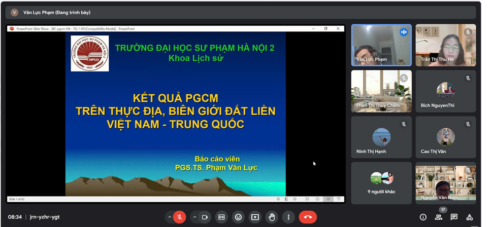 Báo cáo seminar chuyên môn “Kết quả phân giới căm mốc trên thực địa, biên giới đất liền Việt Nam – Trung Quốc”