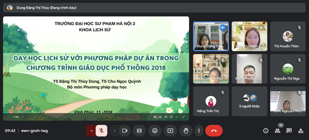 Báo cáo seminar chuyên môn “Dạy học lịch sử với phương pháp dự án trong chương trình giáo dục phổ thông 2018”