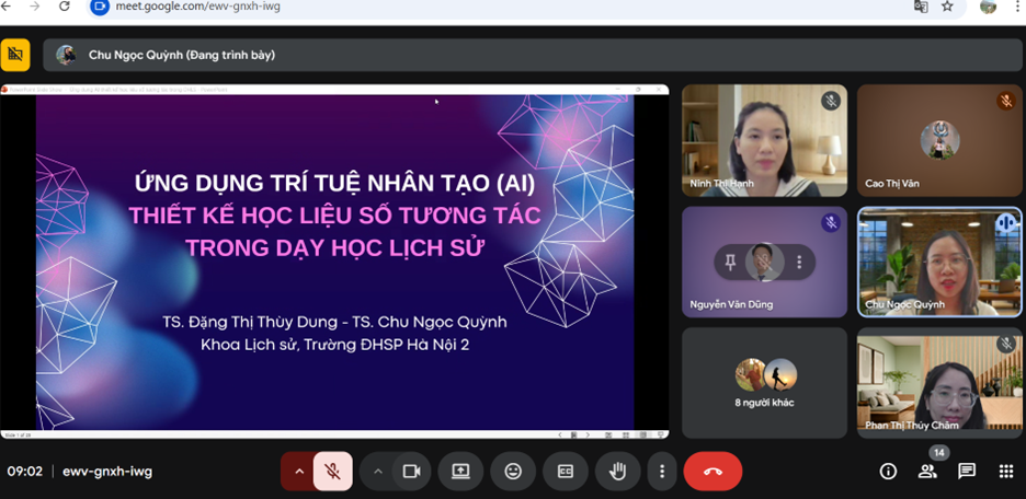 Seminar chuyên môn chủ đề “Ứng dụng trí tuệ nhân tạo (AI) thiết kế học liệu số tương tác trong dạy học Lịch sử”