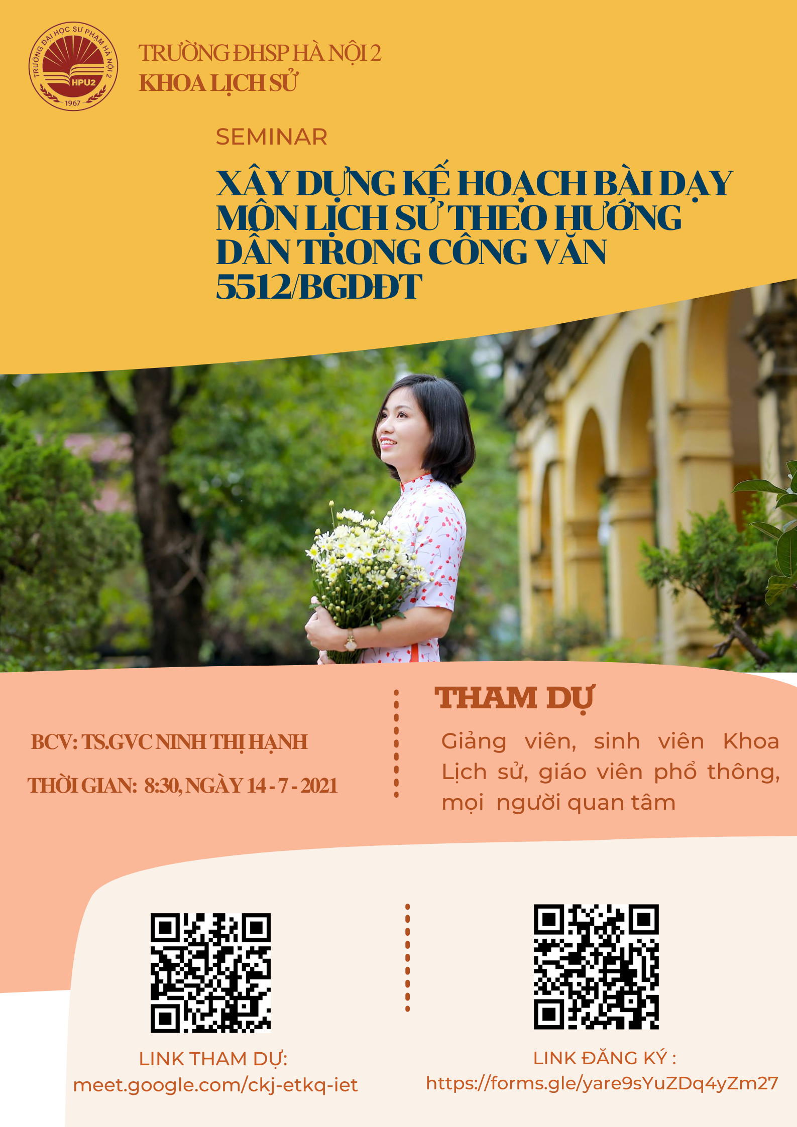 Seminar chuyên môn “Hướng dẫn xây dựng kế hoạch bài dạy lịch sử  theo gợi ý của CV 5512”